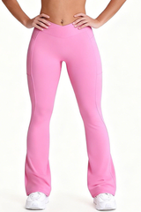 Women's Side Pockets V-Waisted Sports Flared Pants