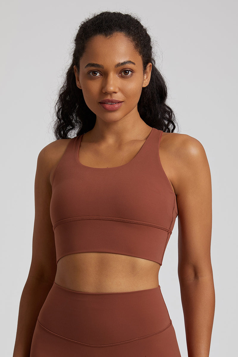 Wide Strap Back Cross Sports Bra