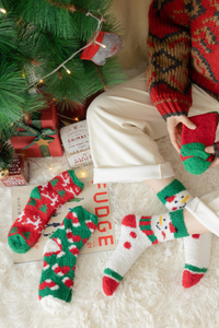 Women's Multicolor Christmas Gift Coral Fleece Socks