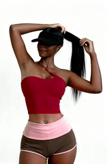 Women's One-Shoulder Padded Open Back Yoga TankTop