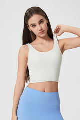 Women Naked-Feel Shockproof Back-Boosting Semi-Fixed Yoga Sports Bra