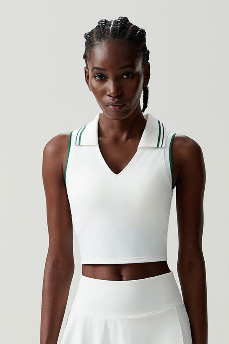 Women Stand Collar Tennis Vest Quick Dry Sports Bra Top