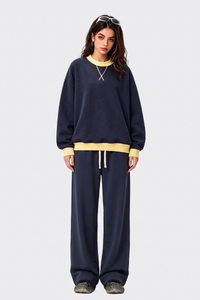 Women's Fall Fleece Mock Neck Sweatsh & Sweatpants Set
