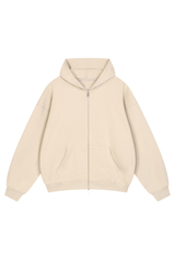Unisex Fall Relaxed Drop Shoulder Full Zip Hooded Jacket