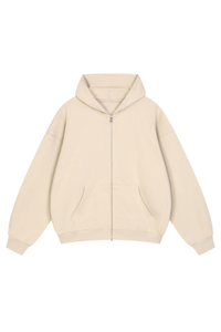 Unisex Fall Relaxed Drop Shoulder Full Zip Hooded Jacket