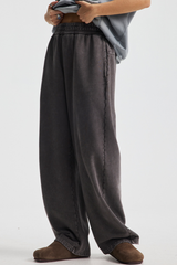 Wax-dyed, water-washable, distressed long pants