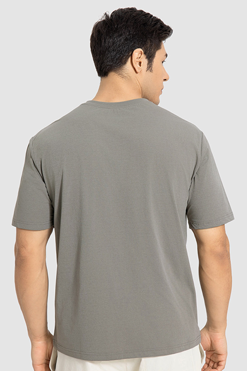 Men Casual Short Sleeve Quick-Dry Breathable Elastic Fitness Running Round-Neck Solid Color T-Shirt