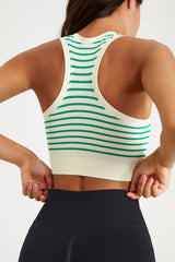 Striped I-Back Sports Bra