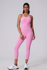 Women V-Back Sculpting Butt-Lifting Naked-Feel Yoga Running Fitness Bodysuit