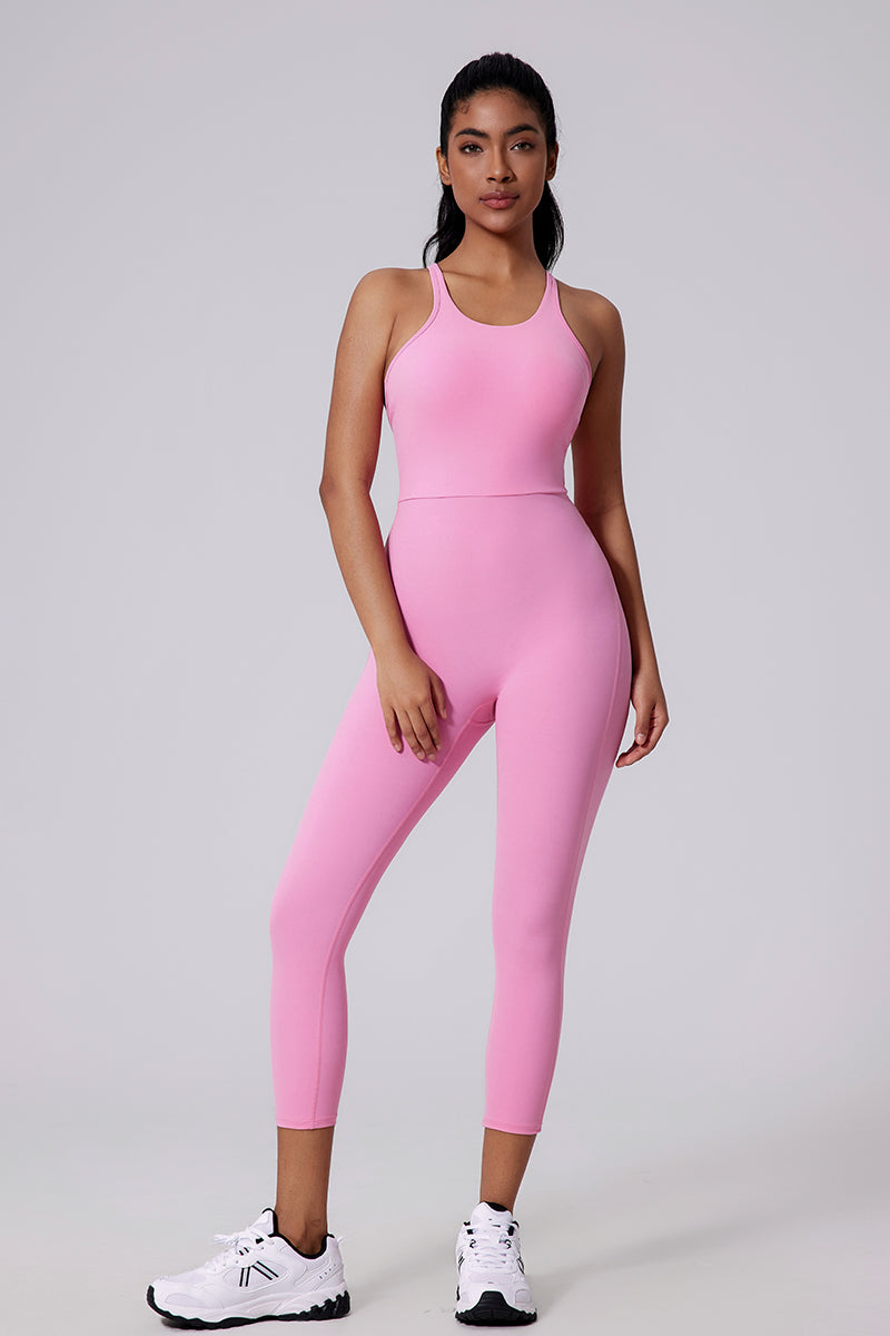 Women V-Back Sculpting Butt-Lifting Naked-Feel Yoga Running Fitness Bodysuit