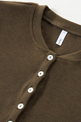 Women Slim Fit Henley Neck Long Sleeve T-Shirt - Tencel? Blend