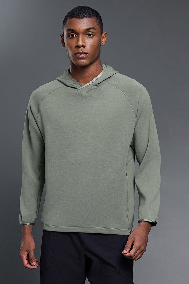 Men Outdoor Hooded Comfortable Stretchy Long Sleeve Sweatshirt