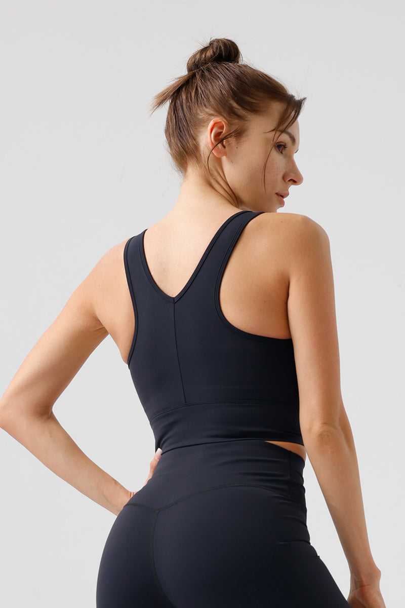 Women Sensual Drawstring Outer Wear With Bust Eco-Friendly Recycled Cotton High Strength Fitness Sports Bra