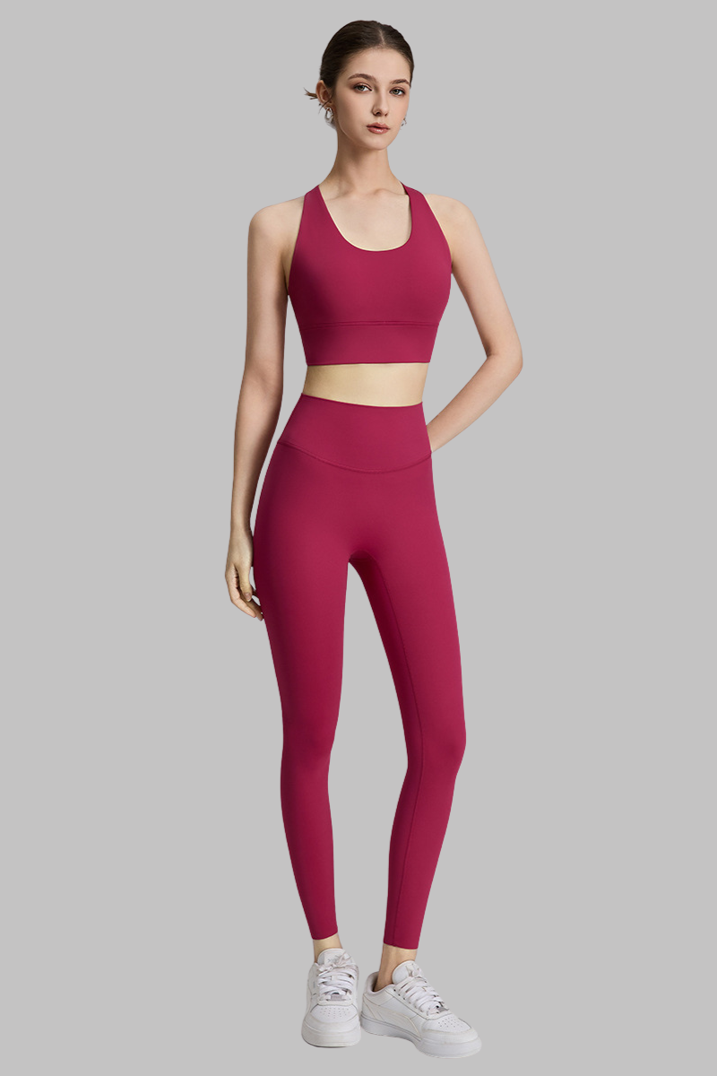 Women's Wide Strap Bra and High-Waisted Leggings 2-Piece Sets