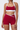 Women's Color-Block Halter Sports Bra & Cross-Waist Shorts Set