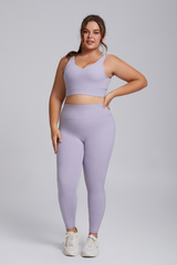 Plus Women's Thin-Strap Sports Bra & Butt-Lifting Yoga Leggings Set