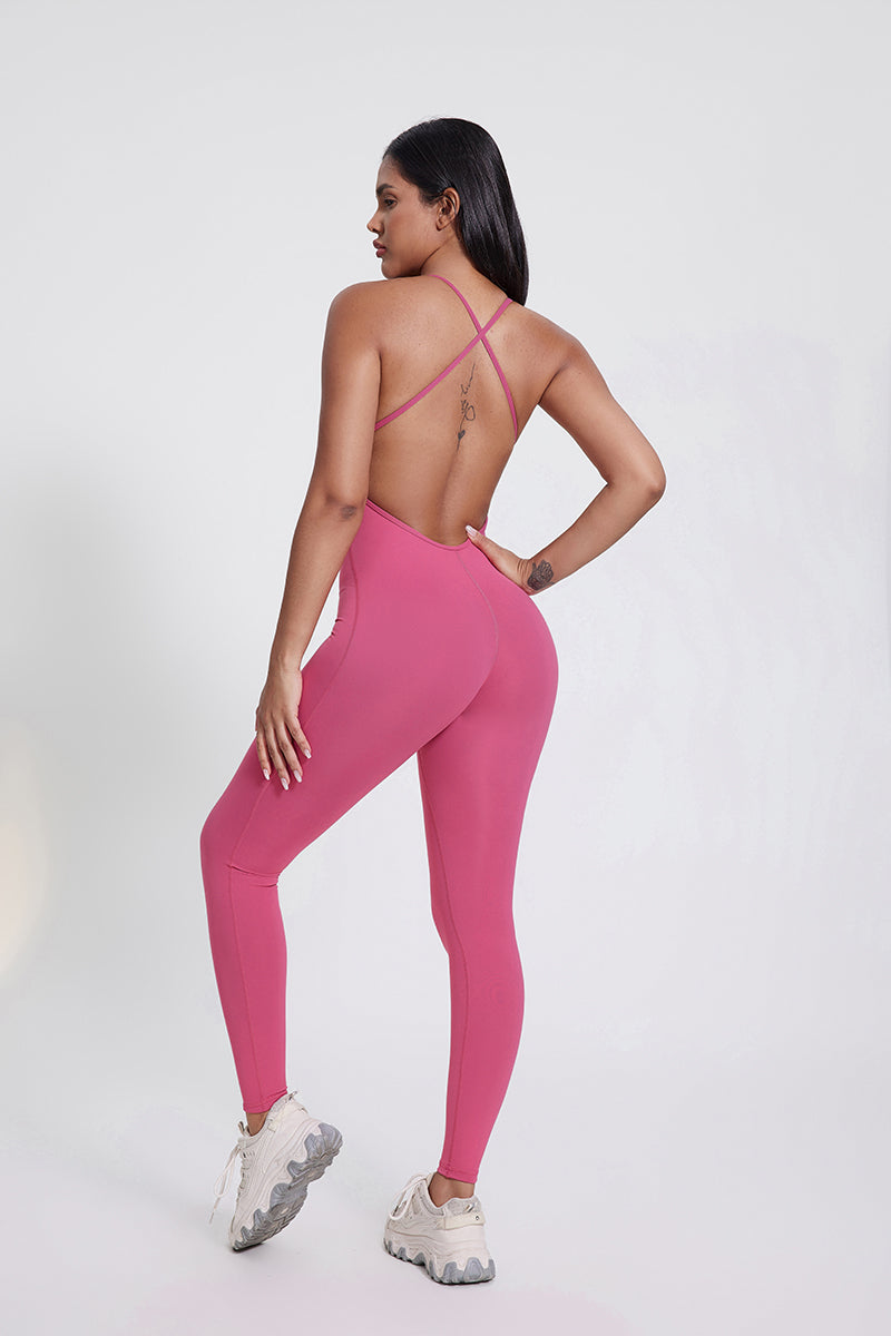 Women'S Cross-Leaky Back Yoga High-Elastic Bodysuit