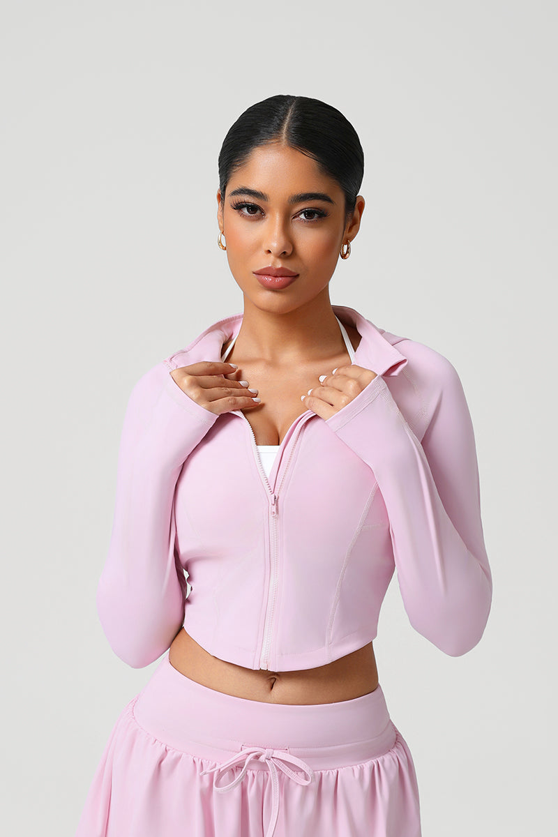 Women Slim Fit Hooded Quick-Dry Breathable Outdoor Training Jacket