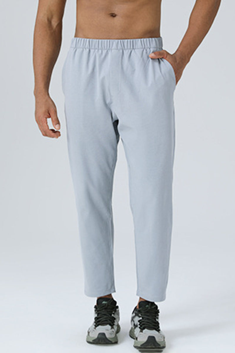 Men Quick-Dry Stretch Woven Straight Leg Outdoor Running Fitness Pants