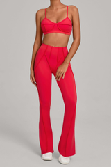 Women's Patchwork Set:Bra And Flare Pants