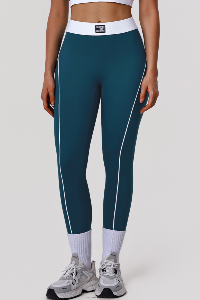 Women's Color-Blocked High-Waist Tummy-Control Leggings