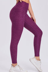 Women Pleated Skinny Hip V Waist Side Pockets No Embarrassment Line Fitness Exercise Yoga Pants