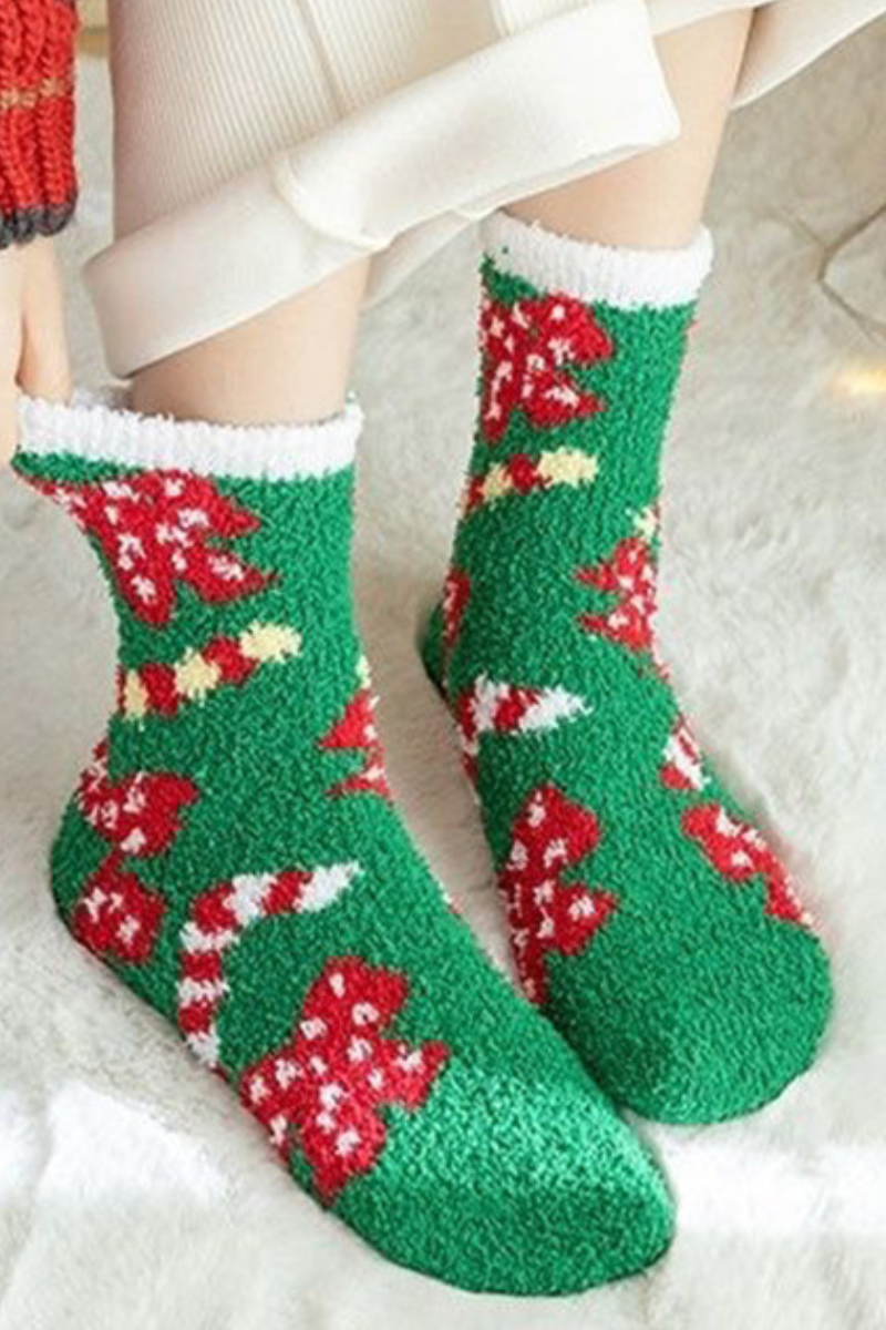 Women's Christmas Gift Fuzzy Plush Soft Mid‑Calf Socks