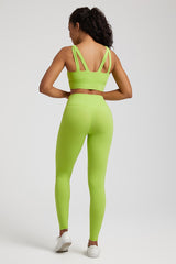 Double Strap Bra + 2-Piece Sports Leggings Set