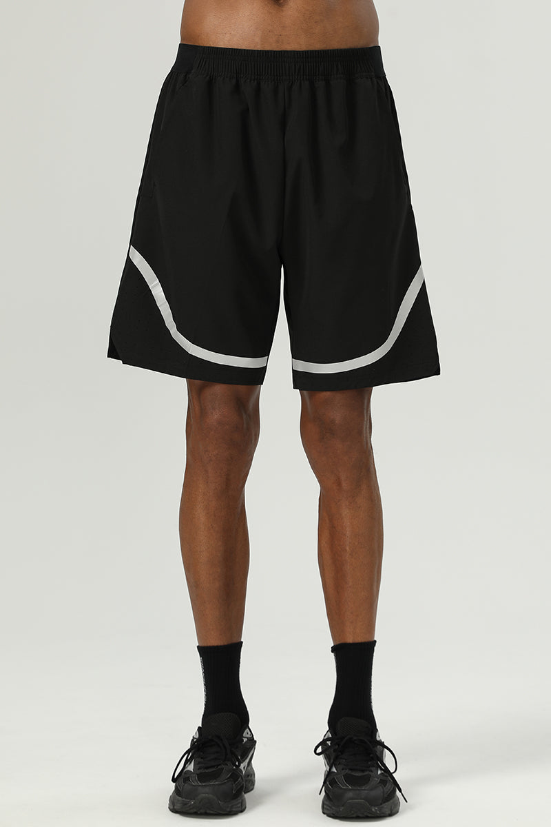 Men Casual Loose Reflective Iron-On Quick-Dry Four-Way Stretch Breathable Mid-Length Sports Training Summer Shorts