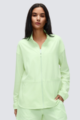 Women's Windproof Drawstring Media Pocket Peplum Jacket