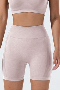 Women's Sports Pleated Buttocks Lift  Seamless Shorts