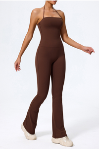 Women's Halter Neck Flared Leg Jumpsuit
