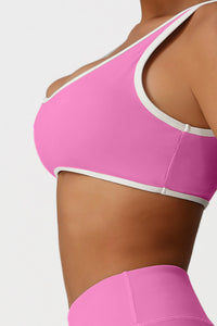 Women Color-Block Supportive High-Impact Naked-Feel Sports Bra