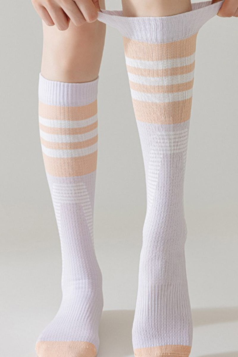 Women's Striped Gradient Compression Sports Knee-High Socks