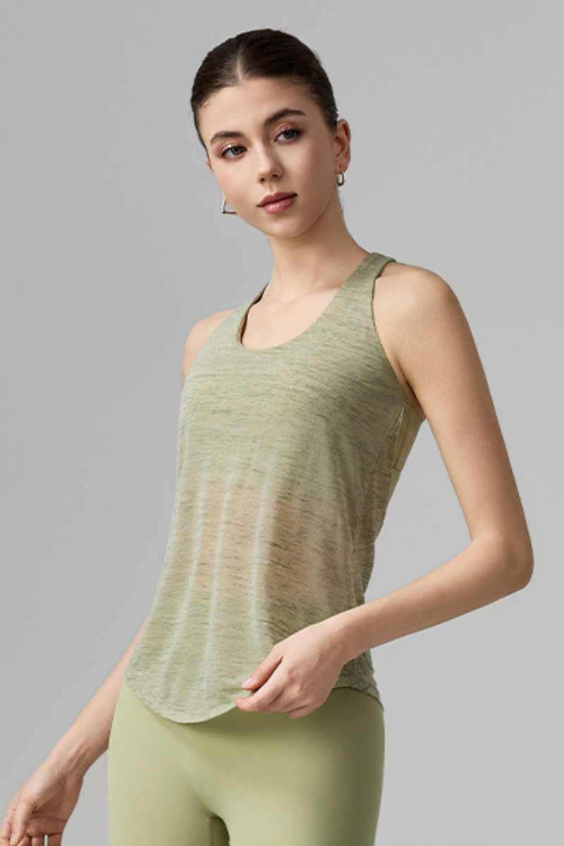 Women's Two-in-One Halterneck Cross Back Sports Tank Top
