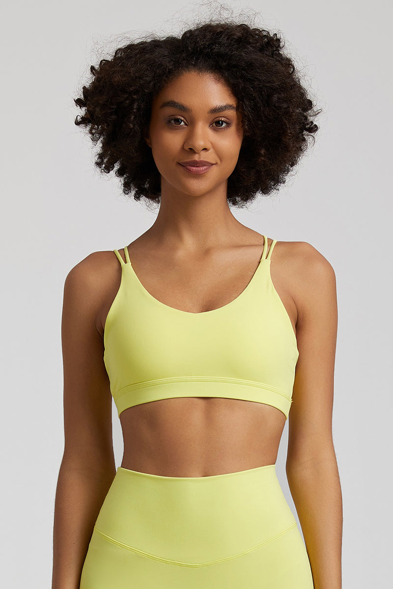 Triangle Cup Back Cross Sports Bra