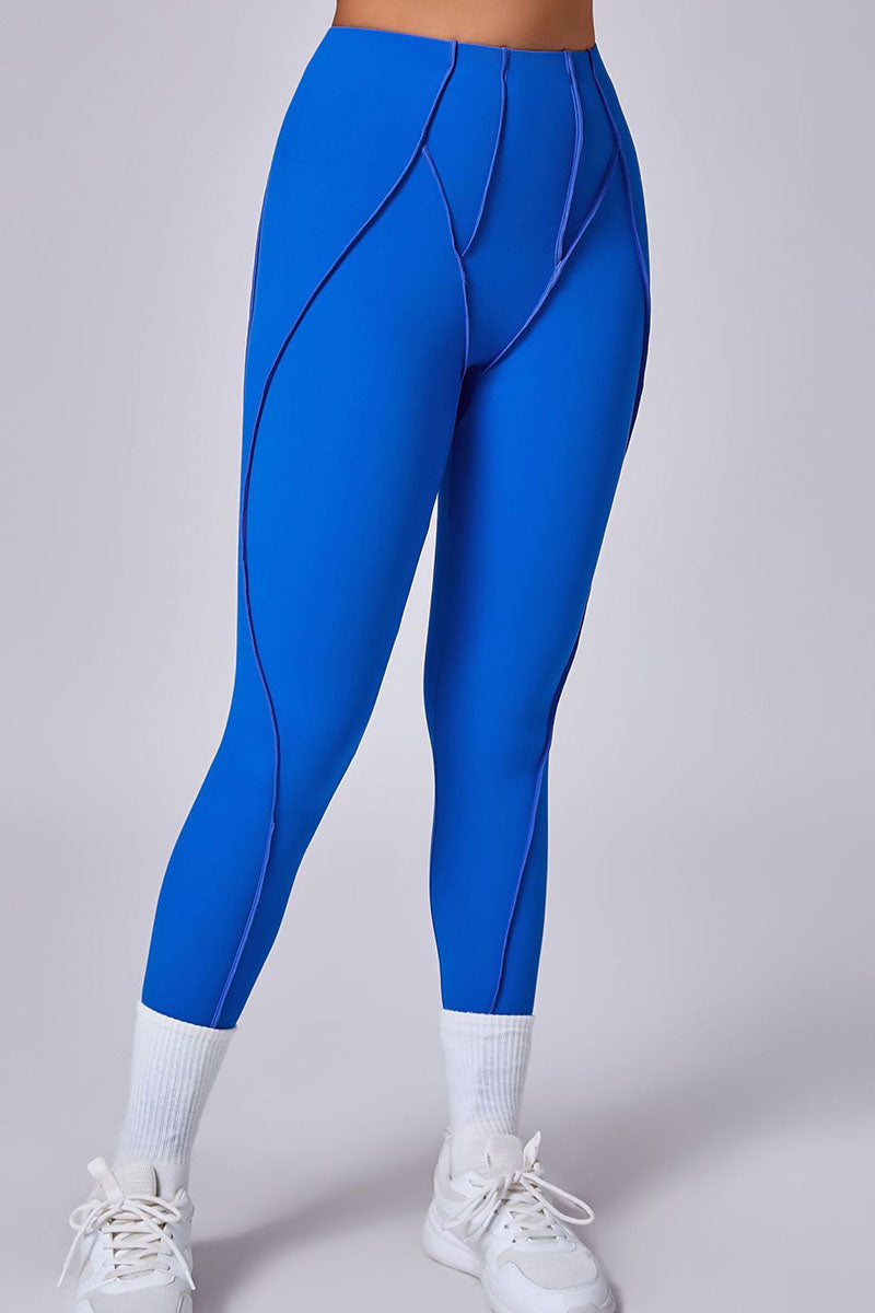 Women Patchwork Linear Stereoscopic Skinny Beauty Out Running Fitness Exercise Yoga Pants