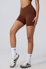 Women V-Waist High Rise Shaping Hip Lift Yoga Shorts