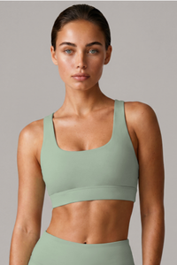 Women’s Athletic Crisscross Back U-neck Solid Bra