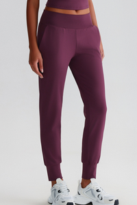 Leisure-style elastic-waist athletic pants