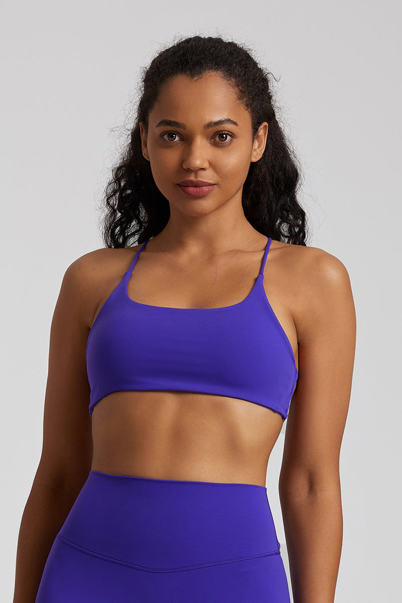 Thin Straps On The Back Crossover Fold-Up Sports Bra