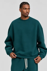 Men's Fall Fleece‑Lined Drop Shoulder Oversized Pullover