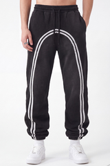 Men's Fall/Winter Retro  Color Block Fleece Lined Jogger