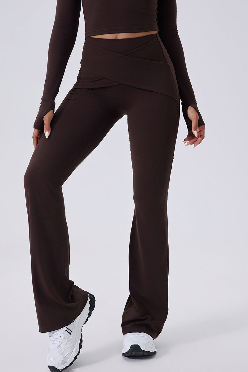 Women High-Waisted Flared Sculpting Yoga Leggings