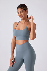 Women Running Sexy Y Back Anti-Shock Gathering Yoga Sports Bra