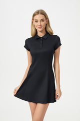 Women Mid-Length Waist Thin Ice Breathable Tennis Sports Yoga Short-Sleeved Dresses