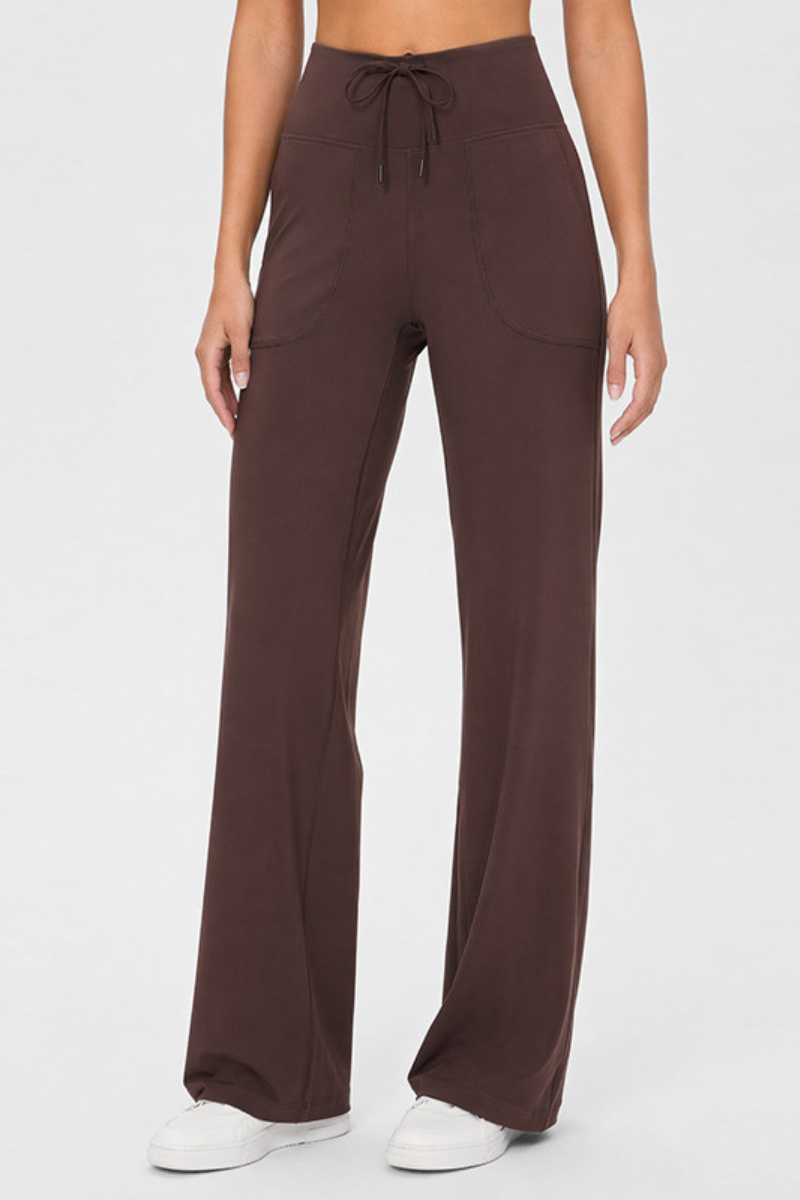 Women’s High-Rise Drawstring Pocket Wide-Leg Yoga Pants