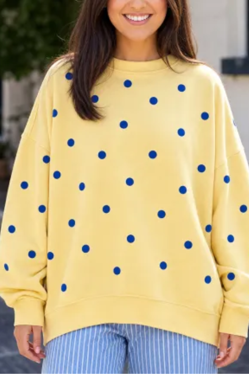 Plus Size Women's Fall Polka Dot Loose Fit Pullover