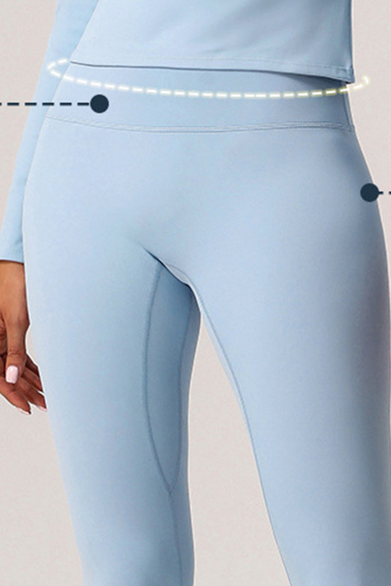 Women Solid Light Fleece Belly Controlling Sports Leggings