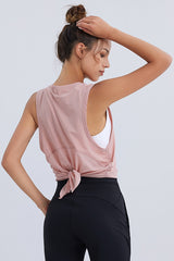 Solid Color Irregular Bottom Sports Tank Tops